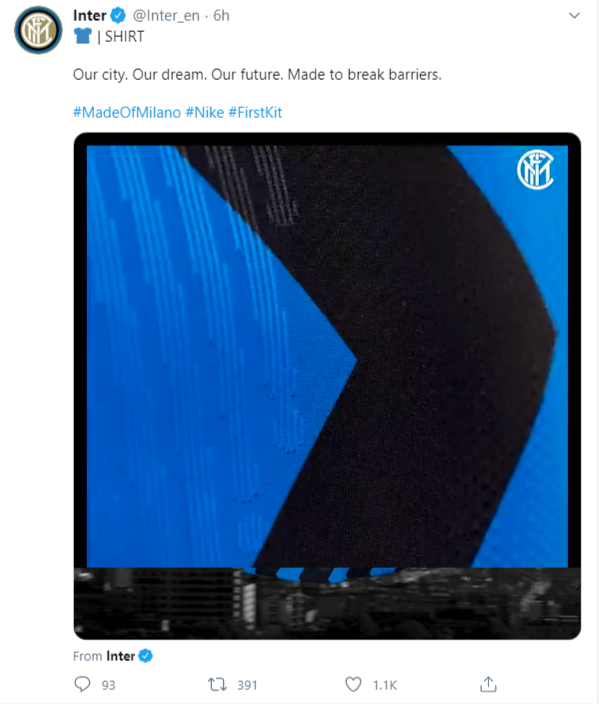 Inter jerseys for the new season has new zigzag design  