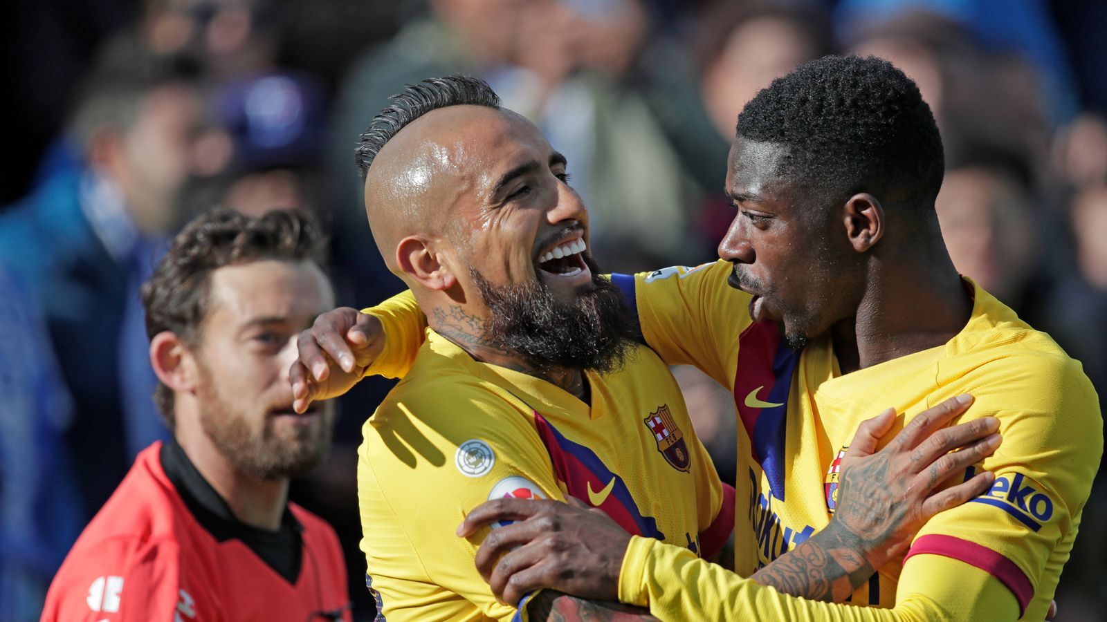 Samuel Eto'o has revealed his happiness as Arturo Vidal is at Barcelona.  